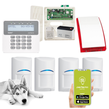 ZESTAW ALARMOWY SATEL PERFECTA 16 SET-A 4 CZUJKI BOSCH PET + PRF-LCD + SYRENA SP-4001 R